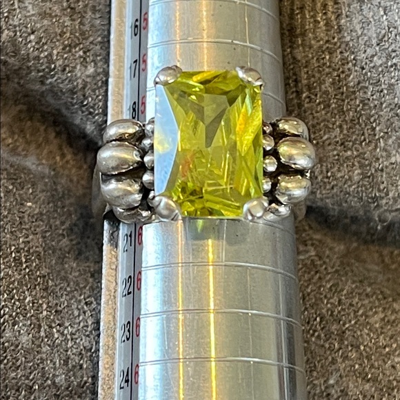 Sterling Lemon Quartz Ring-size 9 - Picture 10 of 11